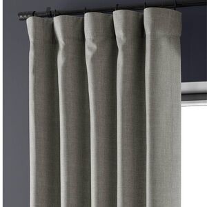 HPD Faux Linen Room Darkening Curtains taupe grey 
 - Set of 2 Panels 50W x 108L